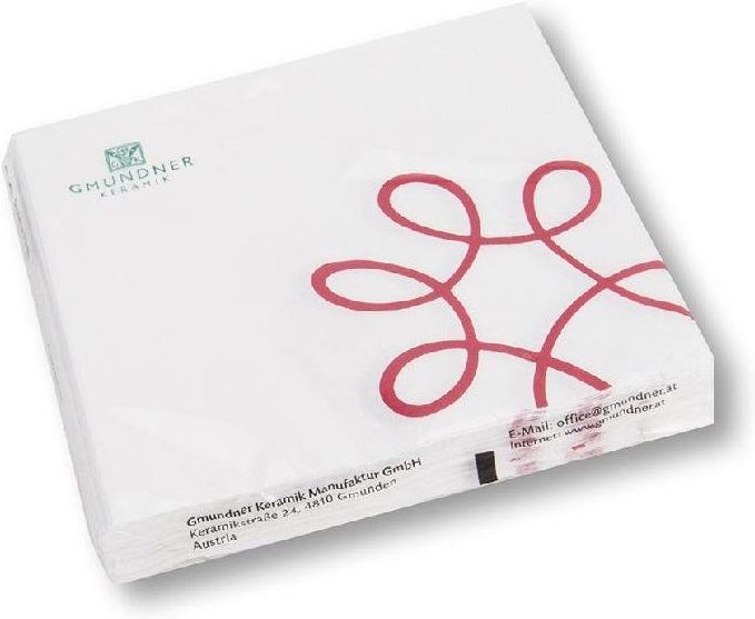 Gmundner Keramik Pur Geflammt Rot Servietten Lunch 33x33 cm 20 Stück