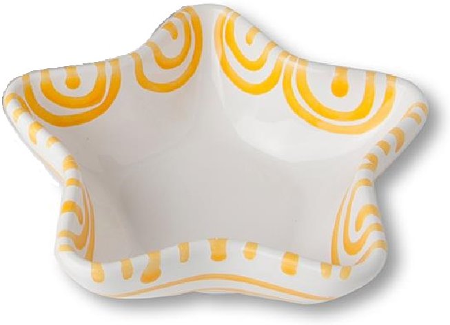 Gmundner Keramik Gelbgeflammt Sternschale Stella d: 14 cm / h: 3,9 cm