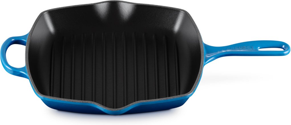 Le Creuset Grillpfannen und Grillplatten Grillpfanne quadratisch Azure Blue 26 cm