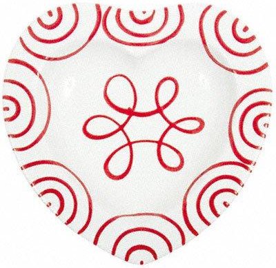 Gmundner Keramik Rotgeflammt Herzschale d: 10 cm / h: 2,4 cm