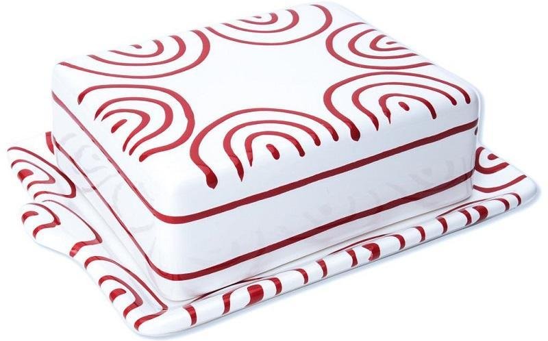 Thumbnail - Gmundner Keramik Rotgeflammt Butterdose 250 g