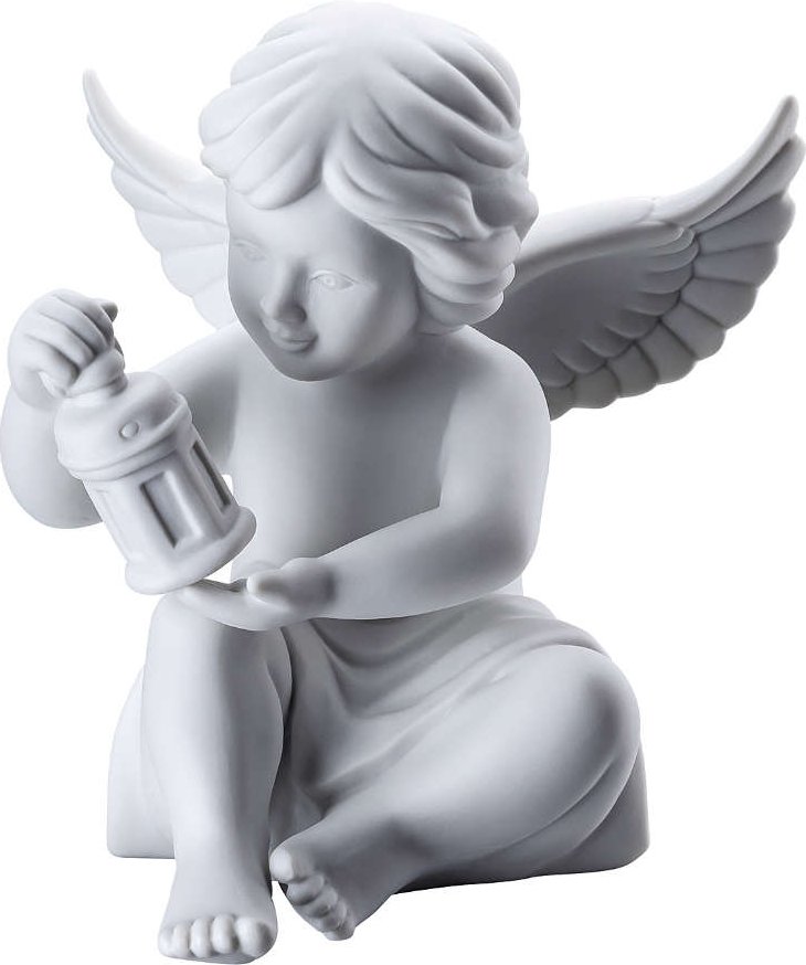 Rosenthal Engel mit Laterne mittel weiß matt 10,5 cm