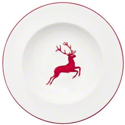 Gmundner Keramik Rubinroter Hirsch Suppenteller Gourmet d: 24 cm / h: 4 cm