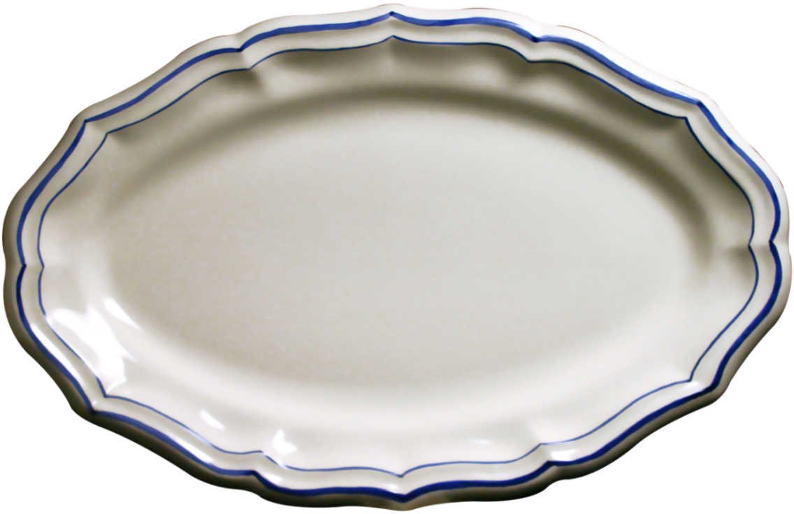 Gien 'Filets Bleus' Platte oval 41 x 26,2 cm