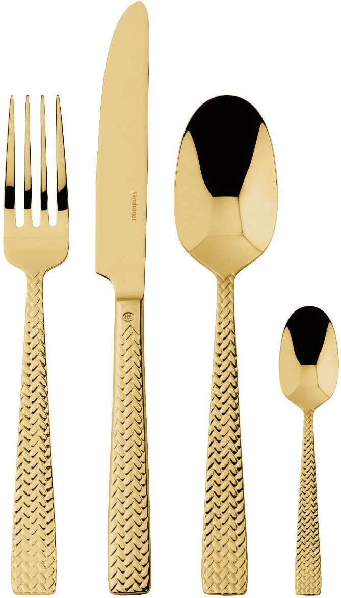 Sambonet Cortina - Edelstahl / PVD Gold Besteckset 24-tlg.