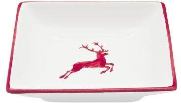 Gmundner Keramik Rubinroter Hirsch Snackschale 11x11x2,8 cm