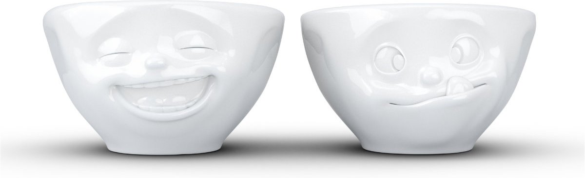 TV Tassen Schälchen Set 2-tlg. - lachend & lecker 0,10 L