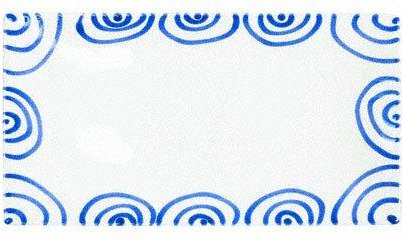 Gmundner Keramik Blaugeflammt Platte rechteckig 36x15x2,8 cm