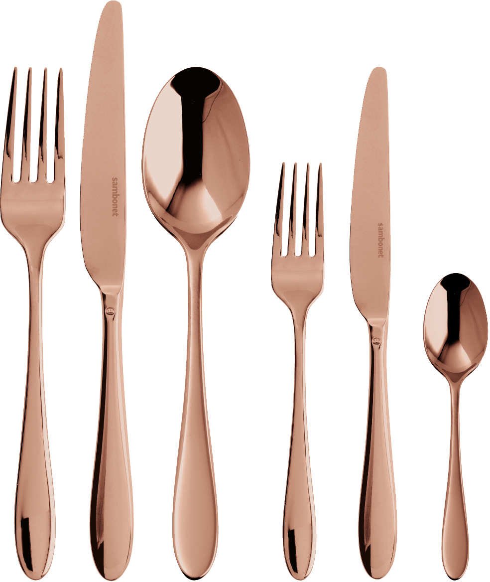 Sambonet Velvet - Edelstahl / PVD Kupfer Besteckset 36-tlg.