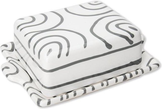 Gmundner Keramik Graugeflammt Butterdose 125 g