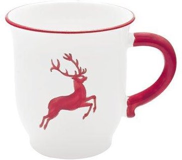 Gmundner Keramik Rubinroter Hirsch Schokotasse / Schokobecher 0,3 L / h: 9,9 cm