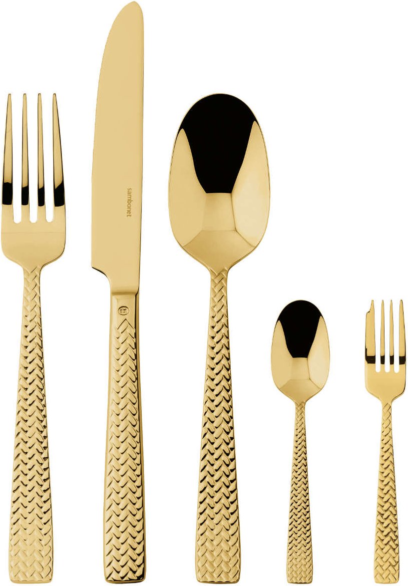 Thumbnail - Sambonet Cortina - Edelstahl / PVD Gold Besteckset 30-tlg.