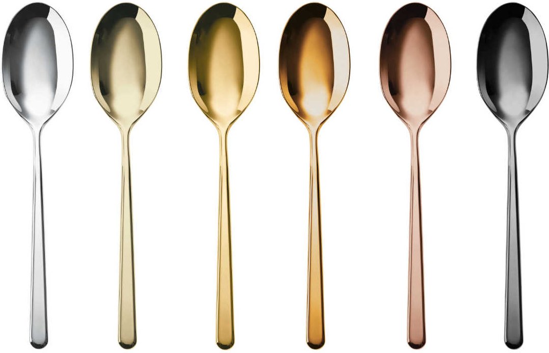 Sambonet Linear - Edelstahl / PVD Mix Mokkalöffel Set 6-tlg.