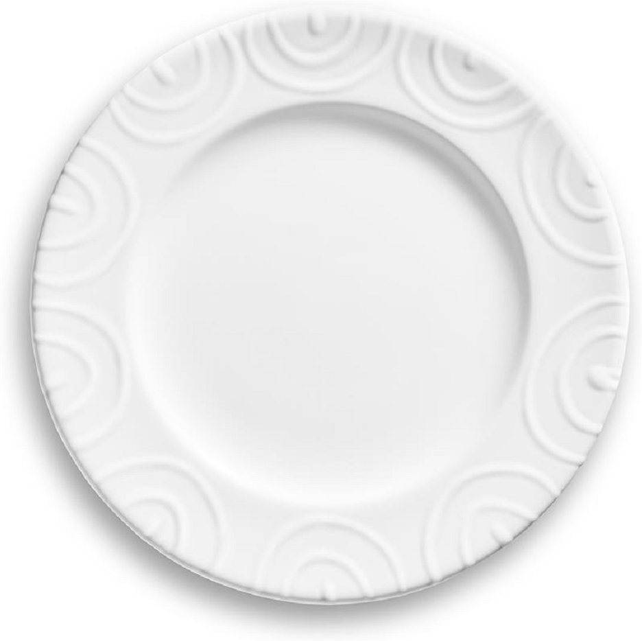 Gmundner Keramik Weißgeflammt Dessertteller / Frühstücksteller Gourmet d: 18 cm / h: 1,8 cm
