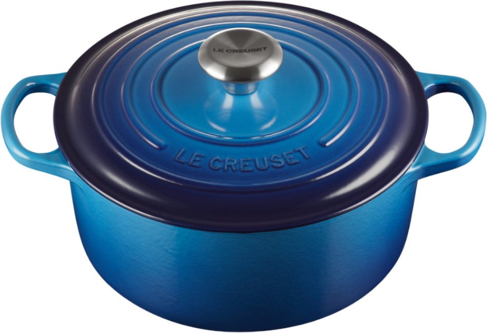 Le Creuset Bräter Signature rund Bräter rund azure blau 24 cm