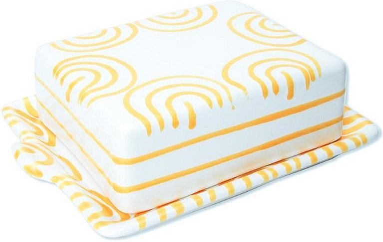 Gmundner Keramik Gelbgeflammt Butterdose 250 g