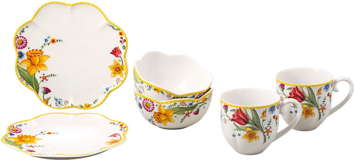 Villeroy & Boch Spring Awakening Frühsücks-Set für 2 Personen 6-tlg.