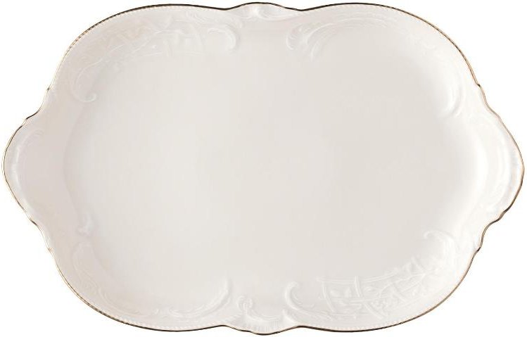 Rosenthal Sanssouci Elfenbein Gold Platte 33,5 x 21,5 cm