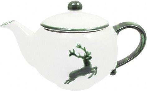 Gmundner Keramik Grüner Hirsch Teekanne glatt 1,5 L / h: 16,5 cm