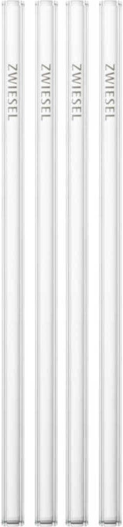 Schott Zwiesel Glastrinkhalme Trinkhalm Glas Set 4-tlg. mit Reinigungsbürste 21 cm