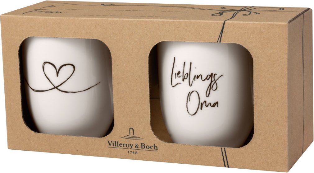 Villeroy & Boch Statement Becher mit Henkel - Lieblings Oma Set 2-tlg. 0,29 L