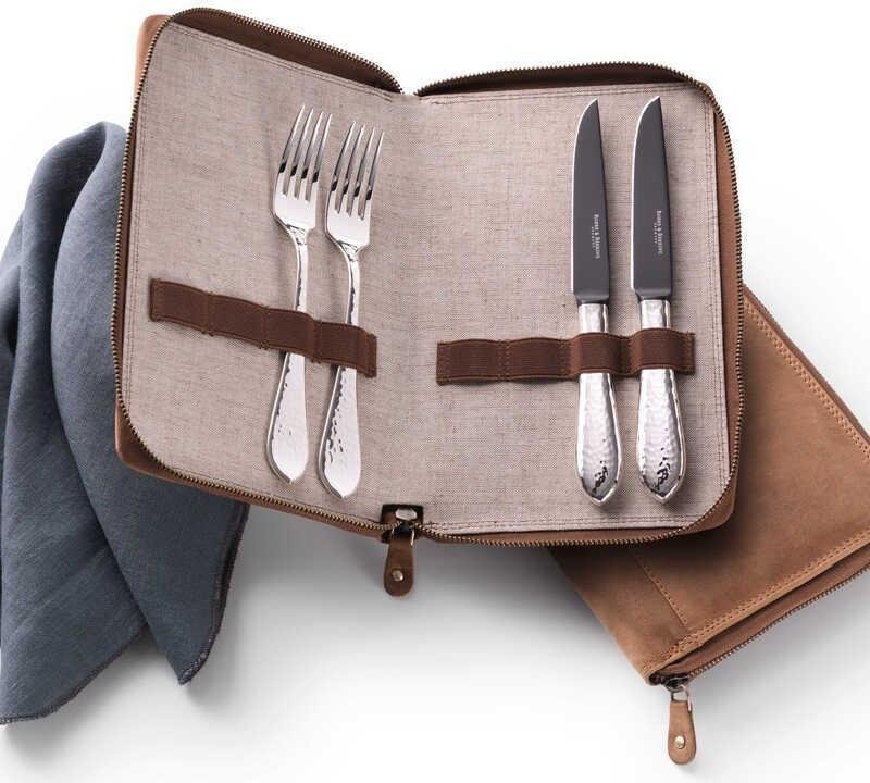 Robbe & Berking Martele - 150 g versilbert Grillset Frozen Black 4-tlg.