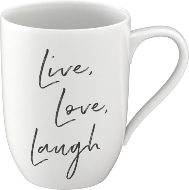 Villeroy & Boch Statement Becher mit Henkel - Live, Love, Laugh 0,29 L