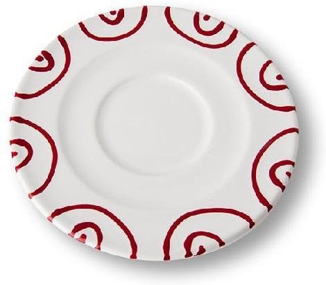 Gmundner Keramik Rotgeflammt Cappuccino-Untertasse Gourmet d: 14 cm