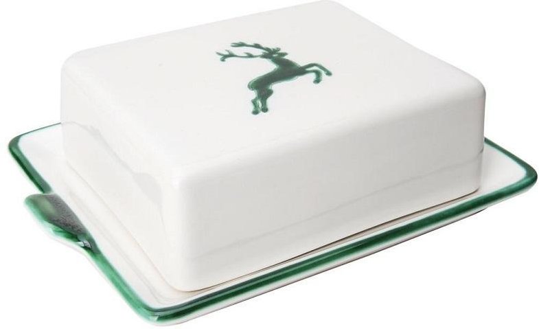 Gmundner Keramik Grüner Hirsch Butterdose 250 g
