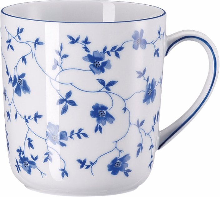 Rosenthal Form 1382 Blaublüten Becher mit Henkel 0,28 L