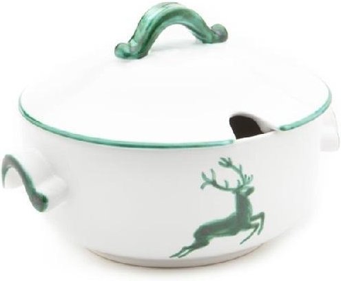 Gmundner Keramik Grüner Hirsch Suppentopf glatt 2 L / h: 18 cm