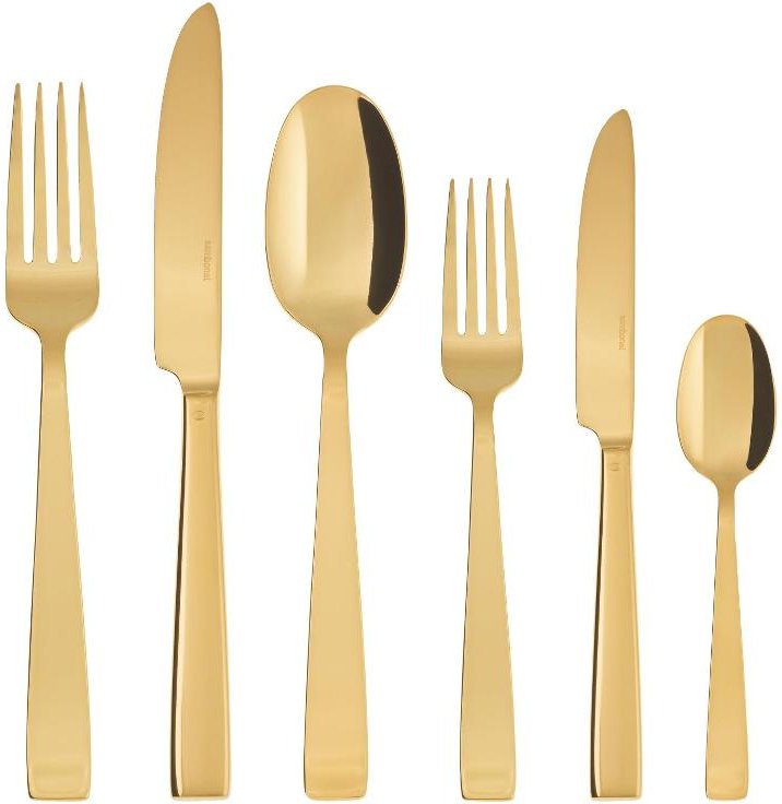 Sambonet Flat - Edelstahl / PVD Gold Besteckset 36-tlg. Vollheft / Monoblock