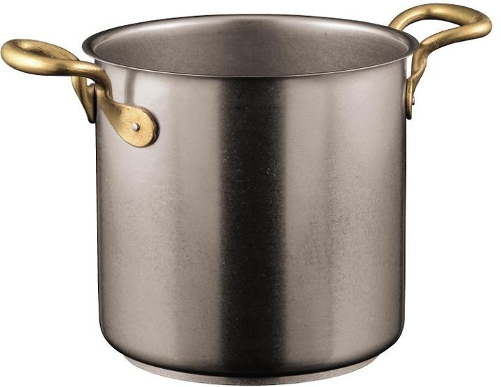 Sambonet 1965 Vintage - Edelstahl matt 18/10 Suppentopf hoch ohne Deckel d: 20 cm / h: 18 cm / 5,5 L