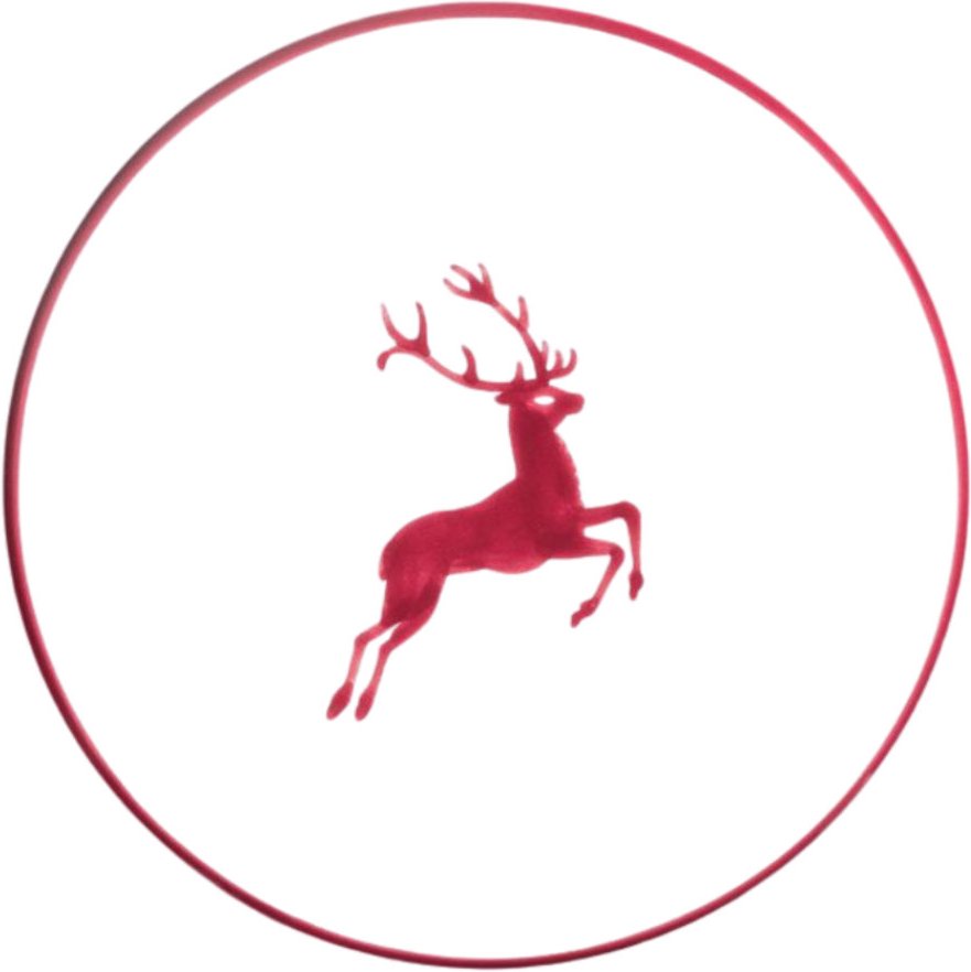 Thumbnail - Gmundner Keramik Bordeauxroter Hirsch Dessertteller / Frühstücksteller Cup 20 cm