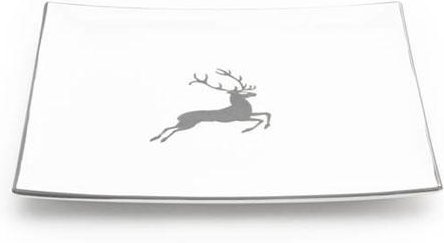 Gmundner Keramik Grauer Hirsch Platzteller eckig 31x31x2,8 cm