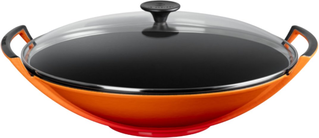 Le Creuset Woks Wok mit Glasdeckel Ofenrot 36 cm