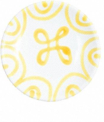 Gmundner Keramik Gelbgeflammt Mokka-/Espresso-Untertasse glatt d: 11 cm