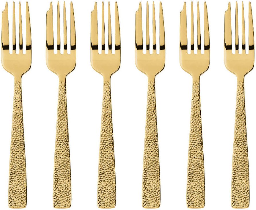 Sambonet Siena - Edelstahl / PVD Gold Kuchengabel Set 6-tlg.