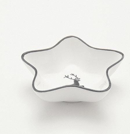 Gmundner Keramik Grauer Hirsch Sternschale Stella d:14 cm / h: 3,9 cm