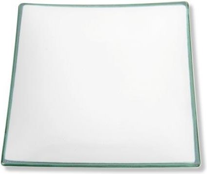 Gmundner Keramik Grüner Rand Dessertteller / Frühstücksteller 20x20x2,6 cm
