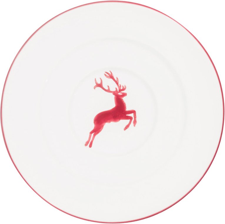 Gmundner Keramik Bordeauxroter Hirsch Kaffee-Untertasse Gourmet 16 cm