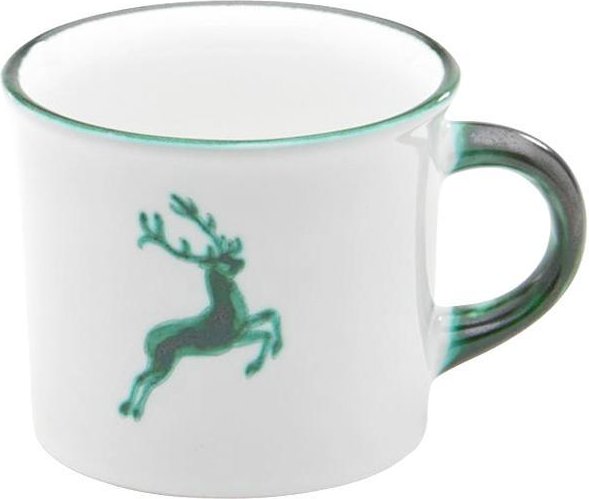 Gmundner Keramik Grüner Hirsch Kaffeehäferl glatt 0,24 L / h: 7,8 cm