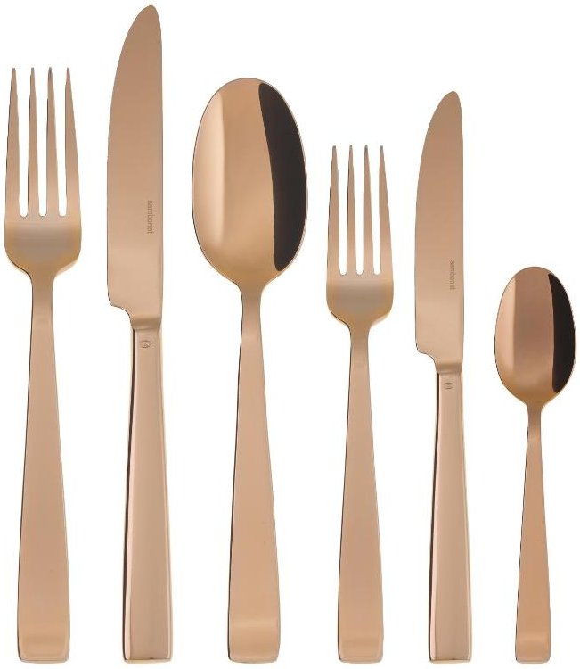 Sambonet Flat - Edelstahl / PVD Kupfer Besteckset 36-tlg. Vollheft / Monoblock