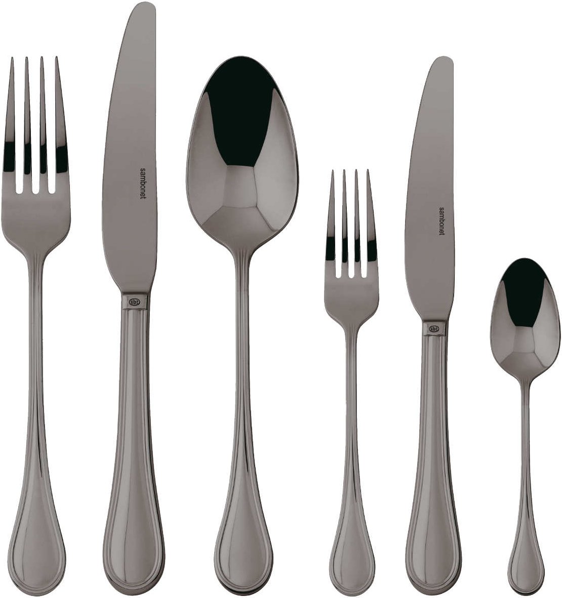 Sambonet Royal - Edelstahl / PVD 2Black Besteckset 36-tlg.