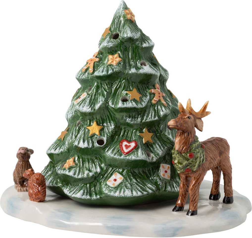 Villeroy & Boch Christmas Toys Weihnachtsbaum mit Waldtieren - mit Teelicht 23 cm