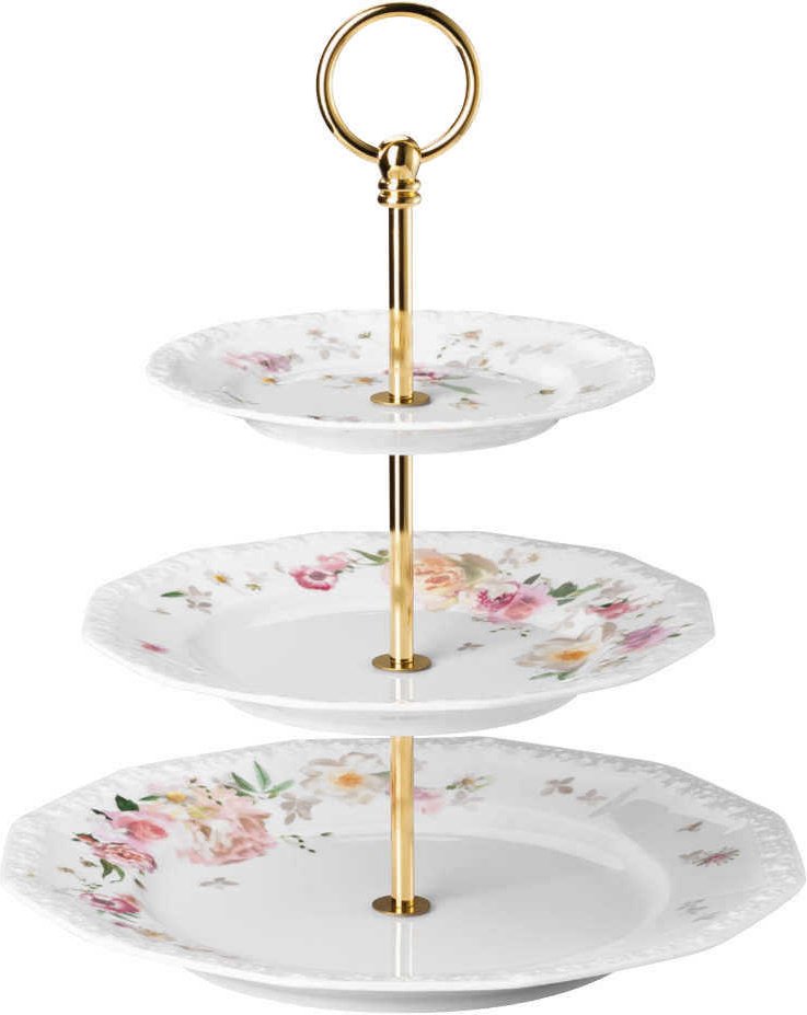Rosenthal Maria Pink Rose Etagere Teller 17-21-26 cm