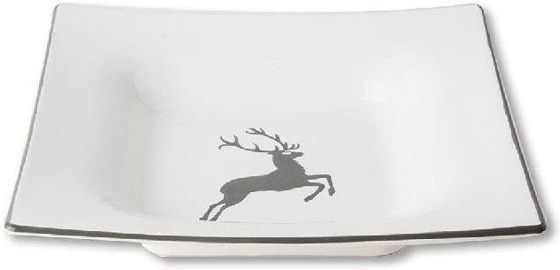 Thumbnail - Gmundner Keramik Grauer Hirsch Suppenteller 20x20x4,2 cm