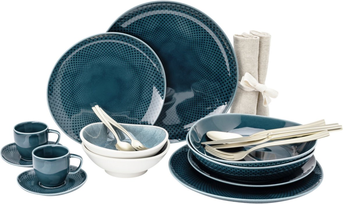 Rosenthal Junto Ocean Blue / Aquamarine Kombi Set 24-tlg.