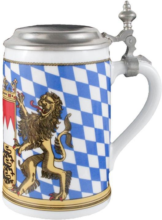 Seltmann Weiden Compact Bayern Bierkrug mit Deckel 0,75 L