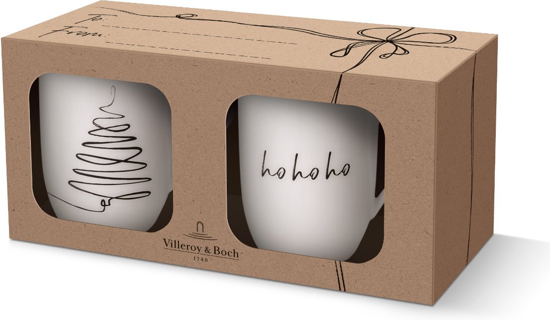Villeroy & Boch Statement Becher mit Henkel - XMAS Ho Ho Ho Set 2-tlg. 0,29 L